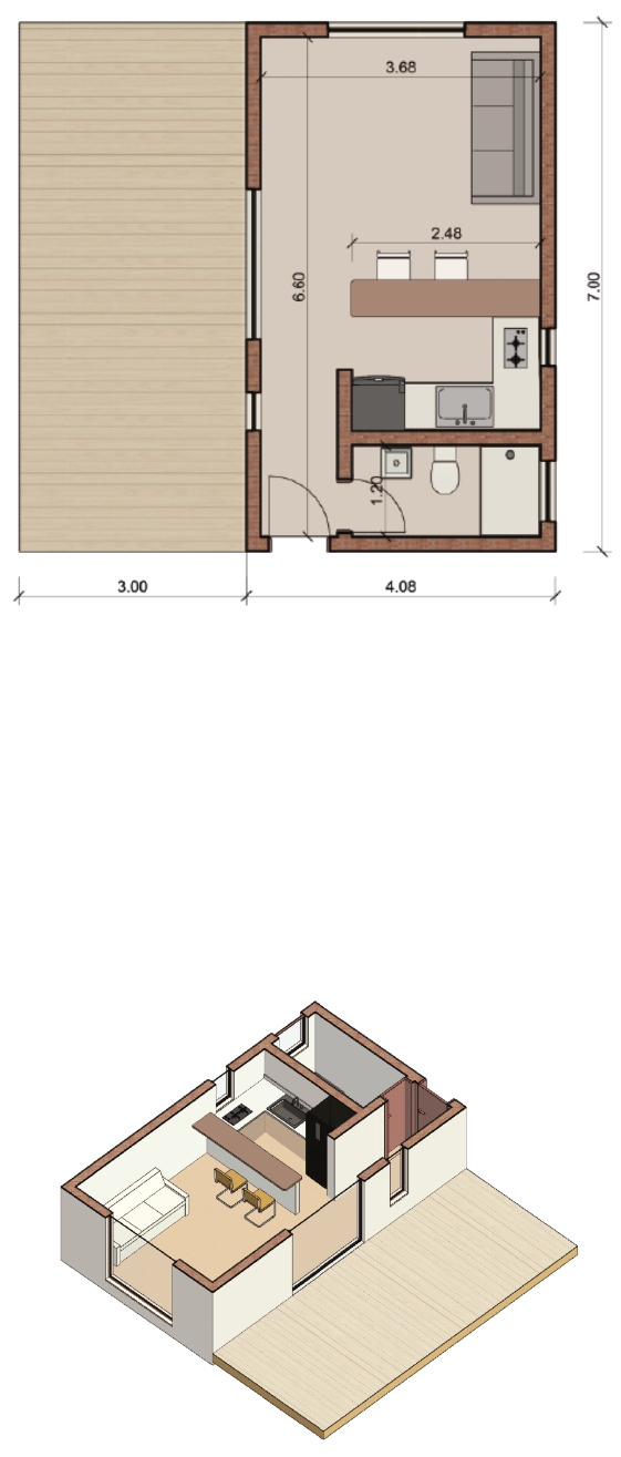 Monoambiente 26 m2